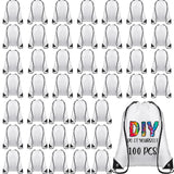 100 Pcs Sublimation Drawstring Bags Bulk White Blank Drawstring Backpacks Reusable Gym Sport Sinch Sack Backpack Heat Press DIY Crafts for Kids Adults Traveling Home Gift Sieral