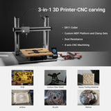 Snapmaker 2.0 A350T 3D Printer, 3 in 1 3D Printer with 3D Printing Laser Engraving CNC Carving,FDM Large 3D Printer Auto Bed Leveling,Printing Size 12.6X13.8X13in,All Metal Frame Snapmaker