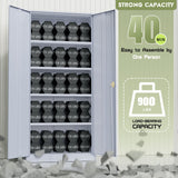 Incbruce 72” Metal Storage Cabinet, Locking Steel Storage Cabinet with 2 Doors and 4 Adjustable Shelves, Tall Lockable Tool Storage Cabinet for Garage, Home, Office (Cement Grey) Incbruce