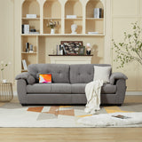 TYBOATLE Sofa Couches for Living Room, Mid-Century Modern Comfy Tufted Upholstered 87" W Loveseat w/ 2 USB Charger & Side Pocket, 2/3 Seater Cloud Couch Sofas for Apartment Bedroom Office (Dark Grey) TYBOATLE