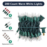 PREXTEX 200 Count Clear Christmas Tree Lights - 40 ft Warm Fairy String Lights with Green Wire - Indoor and Outdoor Mini Light for Christmas, Holiday Decorations, Trees, Fences, Patios and More PREXTEX