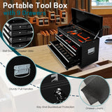 SONLMIK 13-Drawer Rolling Tool Chest with Double Door Handle, 2-in-1 Detachable Metal Storage Cabinet with Wheels and Lock, Large Capacity Tool Box for Garage, Home, Warehouse, Basement(Black) SONLMIK