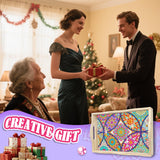 EWJRNSF Diamond Art Kits for Adults Wooden Serving Trays with Handles, 5D Diamond Painting Big Gem Arts and Craft Gifts Trays Decor Gift Home Decor 7.8x11.8 Inches Mandala A EWJRNSF