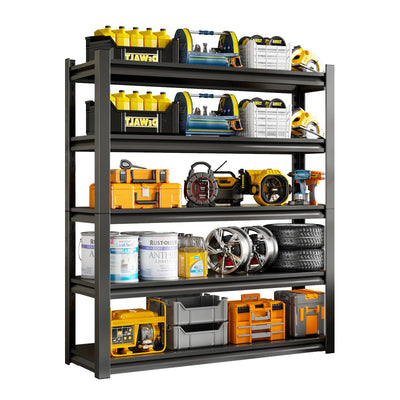 48" W Garage Shelving Unit, Garage Storage Shelves 3000LBS Heavy Duty Shelving, Adjustable 5 Tier Metal Shelving Utility Shelf, Storage Rack for Industrial, Warehouse, Basement (23.6" D*48" W*72" H)