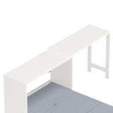 RUNNA Twin Size Murphy Cabinet Bed with Adjustable Position Desk, Murphy Chest Dresser Bed with Foldable Cushion for Guest Room,Small Space (White_03) RUNNA