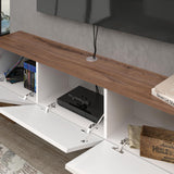 Atelier Mobili Wall Mounted TV Console - Glossy White, Entertainment Center with Floating Design ATELIER MOBILI THE LEADER OF THE INTERCHANGEABLE FURNITURE