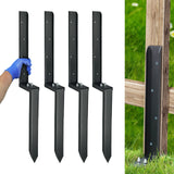 JPOIP Heavy Duty Steel Fence Post Repair Kit, 32 Inch Long Fence Post Anchor Ground Stakes for Repair Tilted/Broken Wood Fence Post (4 Pack) JPOIP