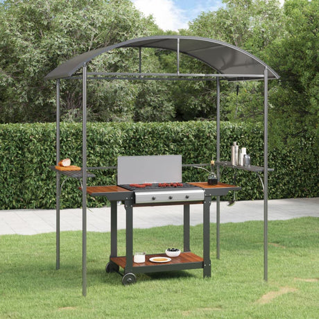 loibinfen Steel BBQ Grill Gazebo Shelter with Side Shelves, Steel Barbecue Grill Gazebo Tent, Outdoor BBQ Canopy with Side Shelves for Garden, Patio, Backyard, Anthracite 86.6"x45.3"x90.6" loibinfen