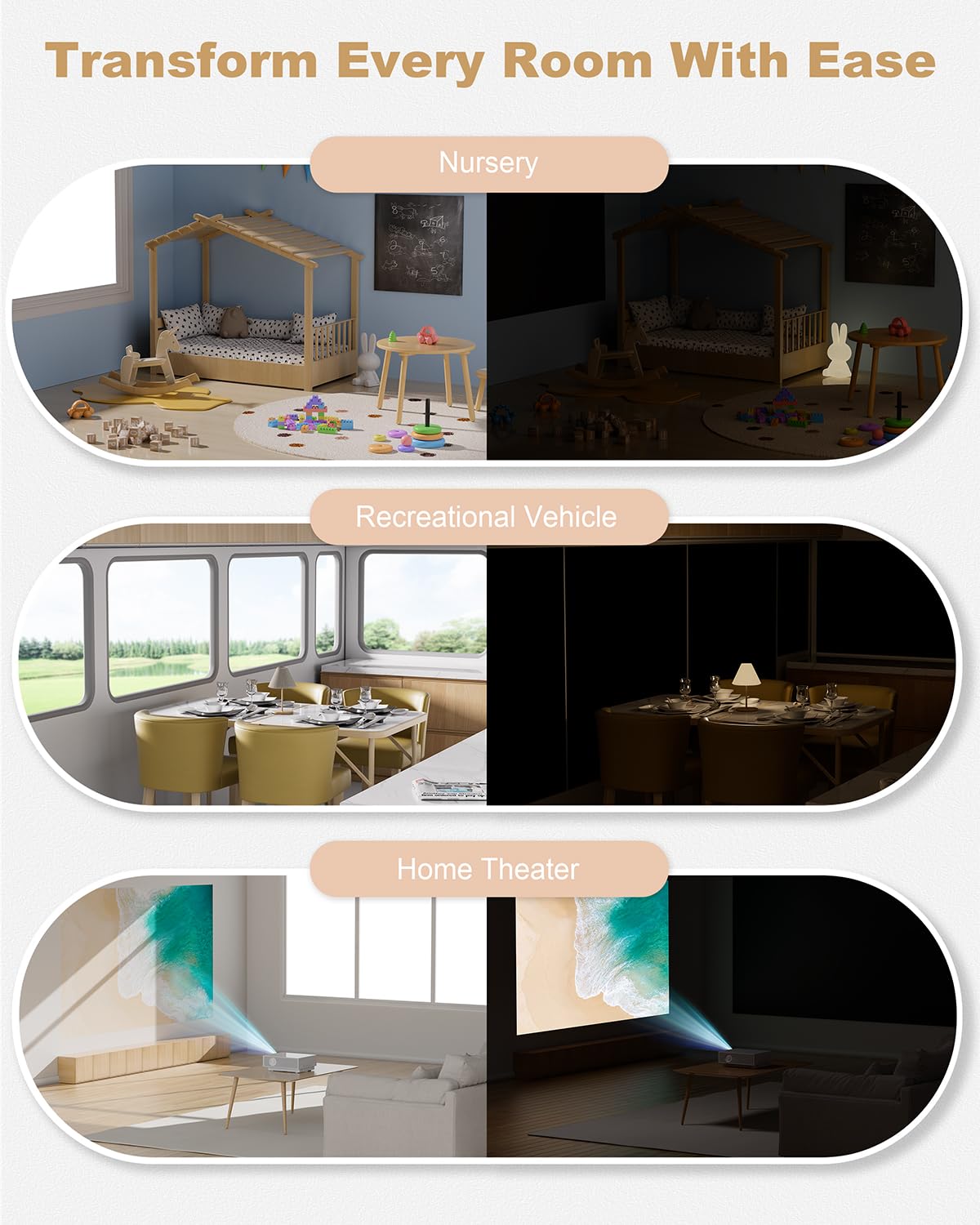 TRYAST 100% Blackout Roller Shades, Cordless No Tools No Drill Blinds for Indoor Windows, Thermal Insulation UV Protection, Easy Install Blackout Curtains with Rod & Buckles(35" W*48" H) TRYAST