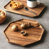 Set of 2 Acacia Wooden Serving Tray Vegetable Fruit Platter Decor Wood Trays Square Dessert Plates Food Dish Serving Platters Cheese Board Party Trays Charger Plate Wooden Charcuterie Boards Platters Renawe