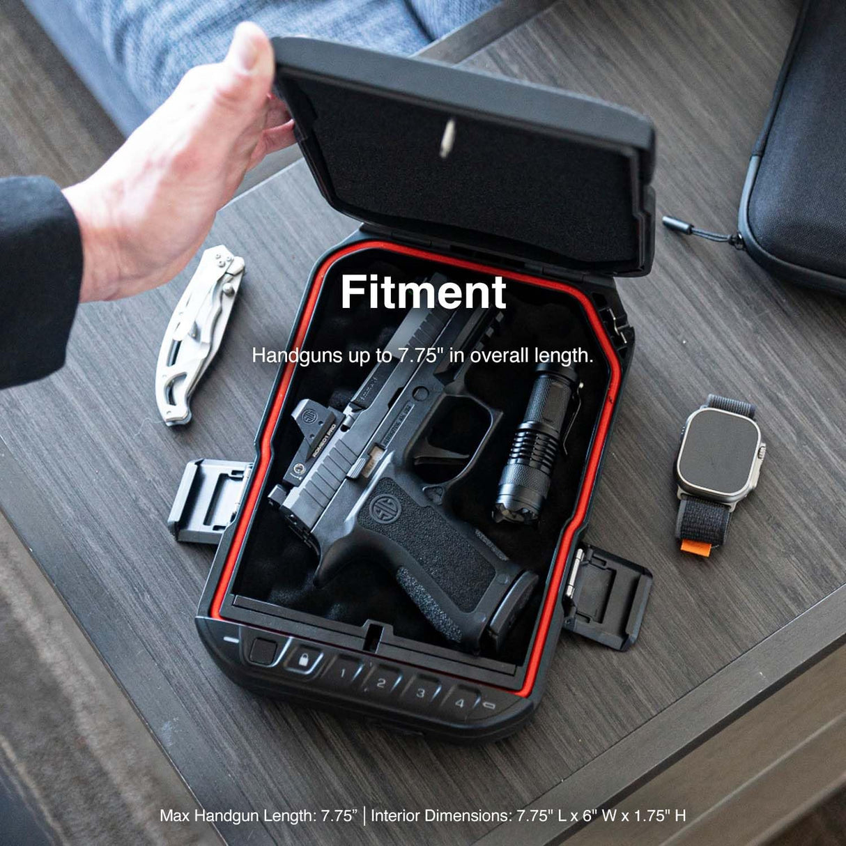 VAULTEK LifePod Secure Waterproof Travel Case Rugged Electronic Lock Box Travel Organizer Portable Handgun Case with Backlit Keypad (Covert Black) (Biometric) VAULTEK