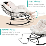 Rocking Chair Nursery, Ergonomic Papasan Chair with Soft Thick Cotton Cushion, Comfy Sofa Recliner Egg Chair for Living Room, Bedroom, Reading Room, Lounge Amarfly