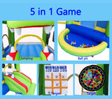 Inflatable Bounce House with Slide, Jumping Castle with Blower and Ball Pit House, Two Dart Target Game NC