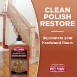 Weiman Wood Floor Polish and Restorer 32 Oz 3PC Bundle - High-Traffic Hardwood Floor, Natural Shine, Removes Scratches, Leaves Protective Layer Weiman