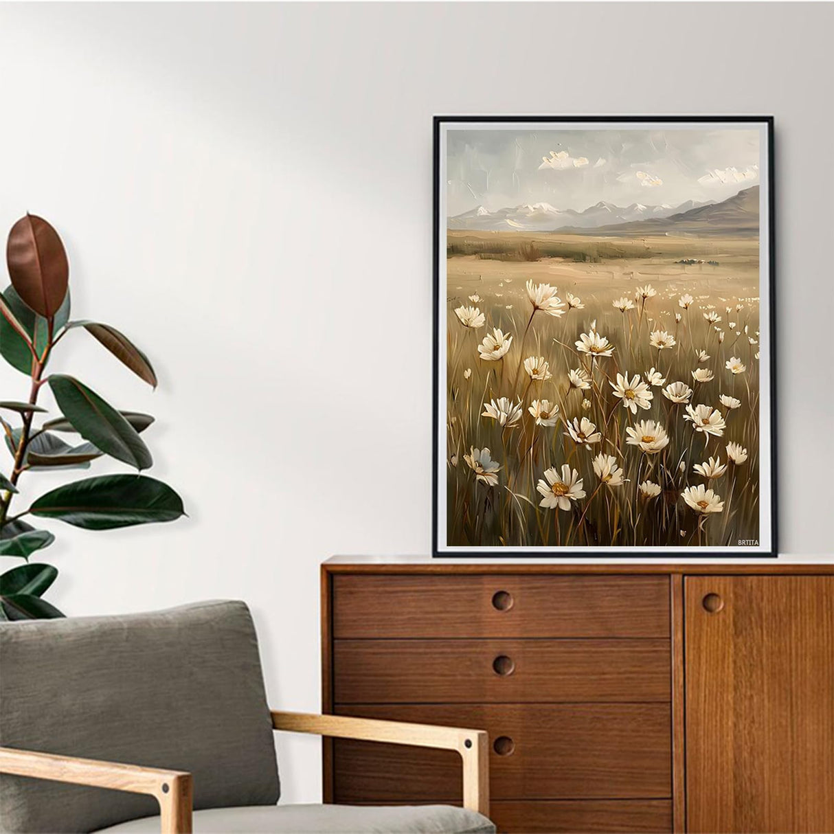 BRTITA Beautiful Wild Flowers Spring Diamond Painting Kits, 5D DIY Flowers Diamond Painting Kits for Adults, Florals Full Round Drill Spring Diamond Art 12x16in / 30x40cm BRTITA