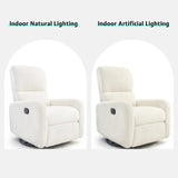 Jocisland Swivel Glider Rocking Recliner Chair for Adults, Nursery Rocker Reclining, Comfy Upholstered Single Sofa Armchair for Living Room Bedroom Nursing,Teddy White Jocisland