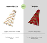 WoodyWalls Peel and Stick Wood Planks | Real Wood Wall Panels | Premium Set of 12 (19.5 sq. ft. per Box) Charcoal (Black) Woody Walls