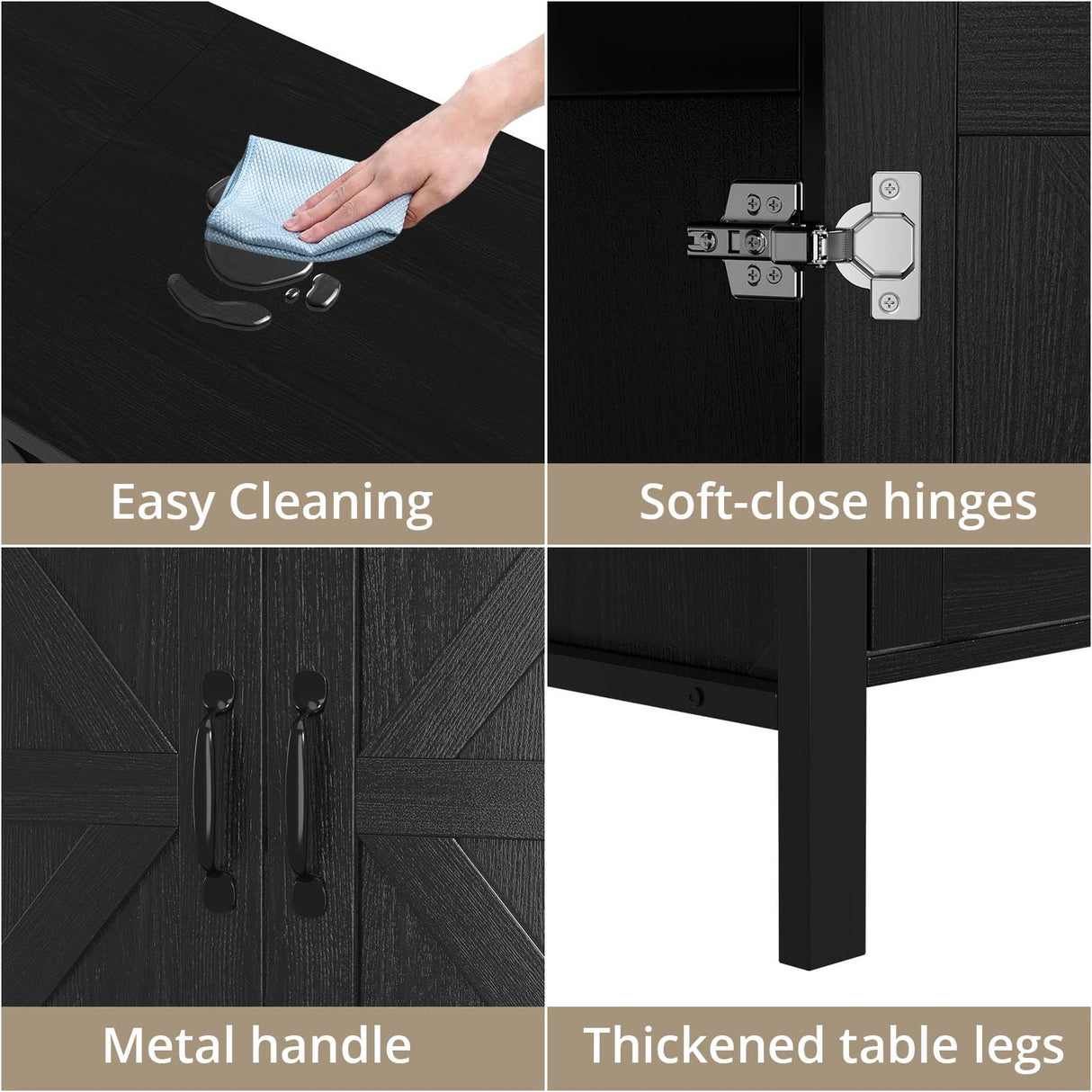 VOWNER 100-150 Gallon Fish Tank Stand with Power Outlet, Heavy Duty Aquarium Stand with Cabinet Storage for Fish Tank, Turtle Tank, Reptile Terrarium, 60" L*23.6" W Tabletop, 2200 LBS Capacity, Black VOWNER