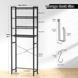 IFELS Over The Toilet Storage Cabinet, Over Toilet Bathroom Organizer Shelf 4 Tier Large Capacity, Sturdy Space Saving Bathroom Shelves Over Toilet Storage, Pre Drilled Holes, Easy to Assemble(Black) IFELS