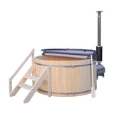 Wood-Fired Hot Tub and Ice Bath | Wood-Burning Hot Tub | Cold-Plunge Tub | 4-5 Person | 422 Water Gallon Capacity | Pine ALEKO