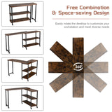 Tangkula Large 360° Free Rotating Sofa Side Table, Patented Mobile Couch Desk with 2-Tier Storage Shelves, Movable Laptop Table with Sturdy Metal Frame, Couch Table Snack Table for Home Office Tangkula