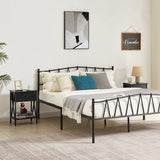 VECELO Night Stands for Bedroom Rustic Nightstand Bedside End Tables with Drawer Storage, (Set of 2), Classic Black VECELO