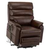 DYNOX 400 LBS Big Tall Man Large-Wide Power Dual Motor Lift Recliners Chairs for Elderly, Lay Flat Lift Chair with Infinite Positions, Heat & Massage, Extended Footrest (9298L,Faux Leather,Brown) DYNOX