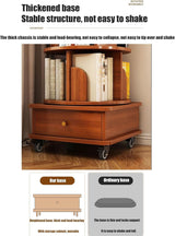 HRVEOCEI 6-Tier Round Rotating Bookshelf with Storage Drawer, Mid-Century 360 Spinning Bookcase Tower with Wheels,68" Revolving Wood Bookshelf for Bedroom, Living Room, Study HRVEOCEI