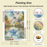 FHBUBPUP Dragonfly Diamond Painting Kits for Adults, Lake Landscape Diamond Art for Beginners, 5D DIY Full Drill Round Gem Art Craft Home Wall Decor Gift 12x16 inch FHBUBPUP
