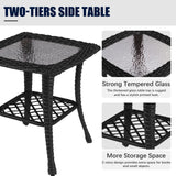 LayinSun 9 Pieces Outdoor Patio Furniture Set, Rattan Wicker Sectional Swivel Rocker Chairs Sets LayinSun