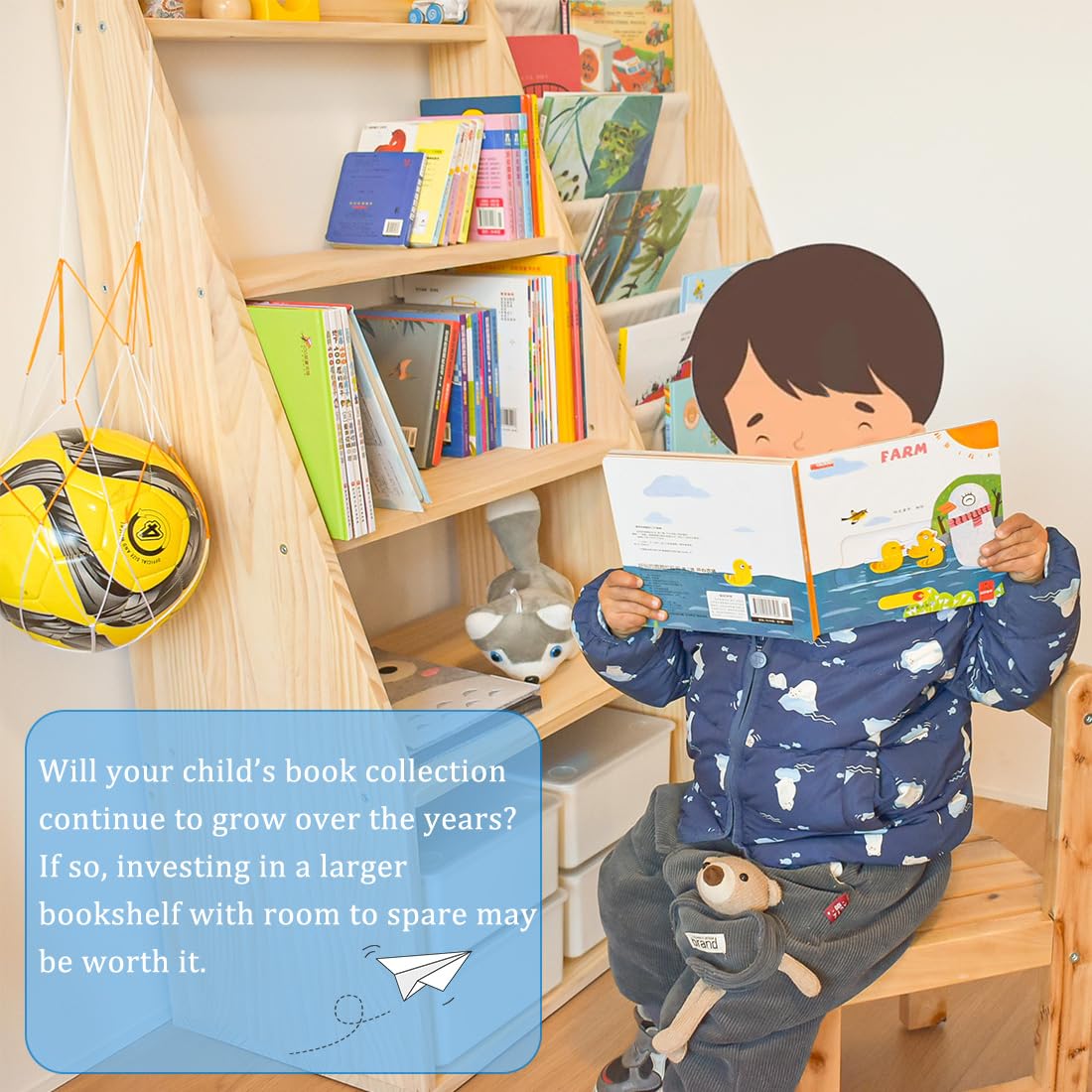 MORIMOE Solid Wood Kids’ Bookshelf & Toy Organizer – Eco-Friendly Multi-Purpose Storage Solution for Playrooms and Classrooms MORIMOE