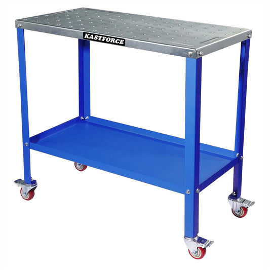 KASTFORCE KF3002 Rust-Free 36”×18” Welding Table 1200 lbs Loading Capacity, Wedling Cart Universal Work Table with 5/8" Holes, Top Thickness up to 10Ga, Withstands Heat up to 1600 Fahrenheit - WoodArtSupply