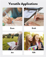 Four Candies Mechanical Pencil Set with Case, 6PCS Aesthetic Mechanical Pencils 0.5 & 0.7mm with 360PCS HB Lead Refills, 3PCS Erasers, 9PCS Eraser Refills for writing, drawing and sketching Four Candies