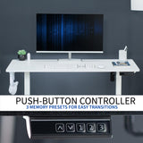 VIVO Electric Height Adjustable 44 x 24 inch Sit Stand Up Desk, Memory Controller, White Top White Frame, DESK-E144W VIVO