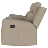 Coaster Home Furnishings - Brentwood - Fabric - Manual Motion Reclining Loveseat with Tufted Accents and Track Arms - Living Room - 30-Inch - Taupe - 610282 Coaster Fine Furniture