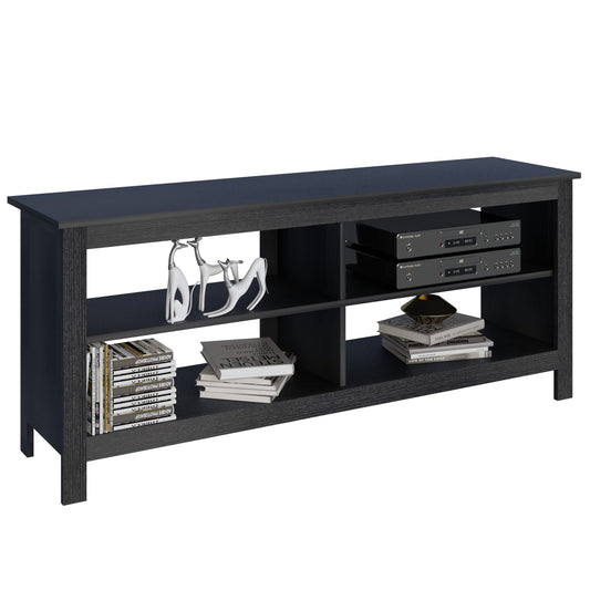 Panana Black TV Stand for 50 inch TV, Storage Shelves, Entertainment Center, Media Console, Living Room, Bedroom - WoodArtSupply