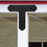 Rasugarlary Black T Bracket, 6 pcs T Post Brackets Pergola Post to Beam Connectors 4mm Thickness for Wood, Steel Repair Fixing Mending T Plate Bracket Flat Connector with Screws Rasugarlary