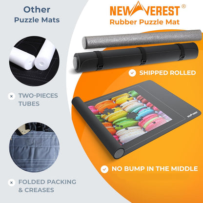 The Original Newverest Jigsaw Puzzle Mat Roll Up, Saver Pad 46” x 26” Portable Keeper Up to 1500 Pieces with Non-Slip Rubber Bottom & Smooth Top + 3 Puzzle Sorting Trays & Travel-Friendly Sto - WoodArtSupply