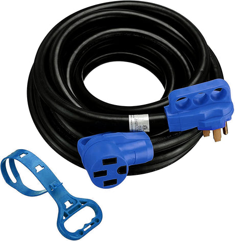 Miady 30ft 50Amp Heavy Duty RV/EV Extension Cord, Easy Unplug Design with Cord Organizer, 6/3+8/1 Gauge, ETL Listed Miady