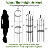 2 Pcs Garden Obelisk Trellis for Climbing Plants Outdoor 6 Ft Rose Bush Round Trellis for Pots Rustproof Metal Plant Flower Trellises for Clematis Vine Jasmine Support Outdoor Indoor Miuwauer