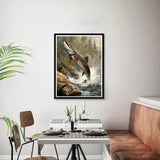 Bimkole 5D Diamond Art Kits for Adults Fish, Full Drill DIY Rhinestone Embroidery Set Paint with Diamonds Art by Number Kits Cross Stitch Home Wall Craft Decoration Animal 12x16 inch Bimkole