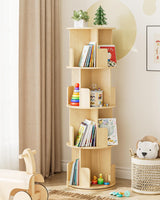 Masupu Rotating Bookshelf, Tall 4 Tier Rotating Spinning Bookshelf Tower, 360 Spinning Floor Standing Bookcase Storage Rack, Conner Rotating Book Shelf for Kids Rooms, Bedroom, Living Room Masupu