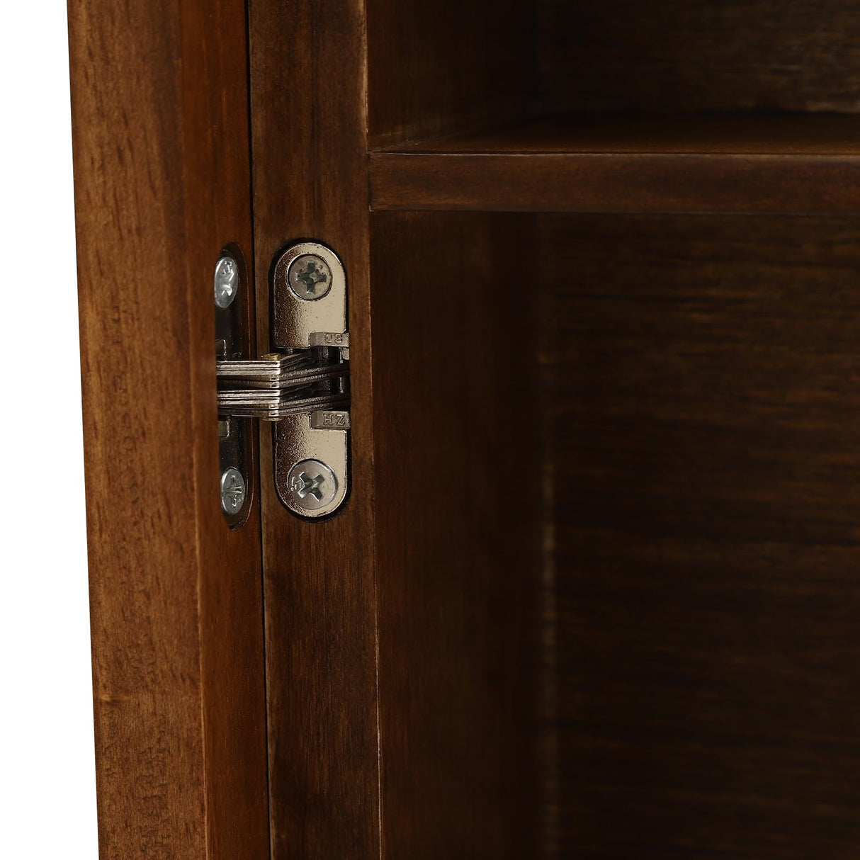 ZHIMIFU 20 x 20 Inch Round Medicine Cabinet Bathroom Mirror Cabinet Wall Mounted or Recessed Storage Cabinet Wood Frame Vanity Wall Mirrors for Home Bathroom Decor (Walnut) ZHIMIFU