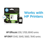 HP 62XL Black High-yield Ink cartridge | Works with HP ENVY 5540, 5640, 5660, 7640 Series, HP OfficeJet 5740, 8040 Series, HP OfficeJet Mobile 200, 250 Series | Eligible for Instant Ink | C2P05AN HP