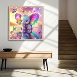 Diamond Art Kits for Adults Beginners,5D Full Round Drill Elephant Butterfly Diamond Painting Kit,DIY Diamond Dot Gem Art for Home Decor Christmas Gift 12x12 Inch DIYDECORFUN