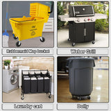 4 Inches Stem Caster Wheels,7/16-Inch Stem Diameter Swivel Rubber Casters,Heavy Duty TPR Replacement Wheels for Rubbermaid Mop Bucket Utility Cart Shop Vac Weber Grills - 4 Pack AAGUT