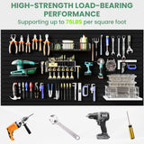 2pcs 4 x 8ft Slat Wall Panels Garage Wall Organizer, Heavy PVC Wall Hanger with 12 Hooks, Slatwall Panel Wall Storage Systems for Garage Wall Storage, Slatted Wall Panels - Black Maeklon