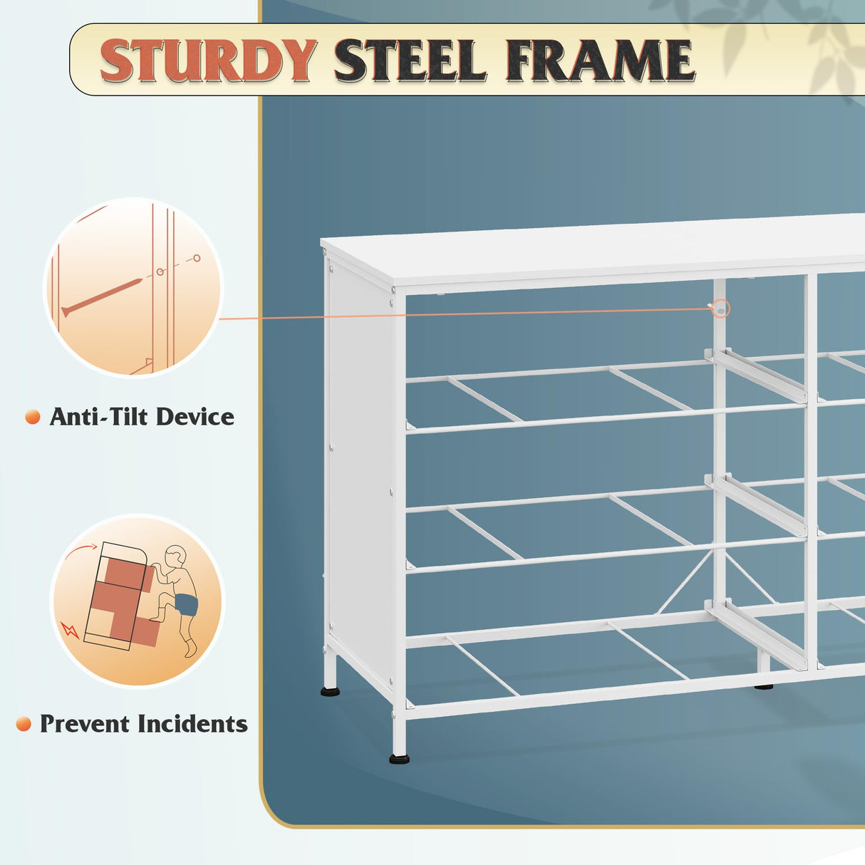 WLIVE Wide Fabric Dresser, 6 Drawer Dresser TV Stand for 60" TV, Dressers Bedroom Furniture Large Storage Tower Unit with Fabric Bins, White Dresser for Bedroom, Closet, Hallway, White WLIVE