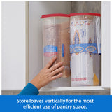 Buddeez Bread Buddy Bread Box – Bread Container & Bread Storage for Kitchen Counter, Sandwich Bread Holder, Bread Saver & Bread Keeper, Bread Bin & Breadbox Countertop Storage, Red Lid, (Pack of 2) Buddeez