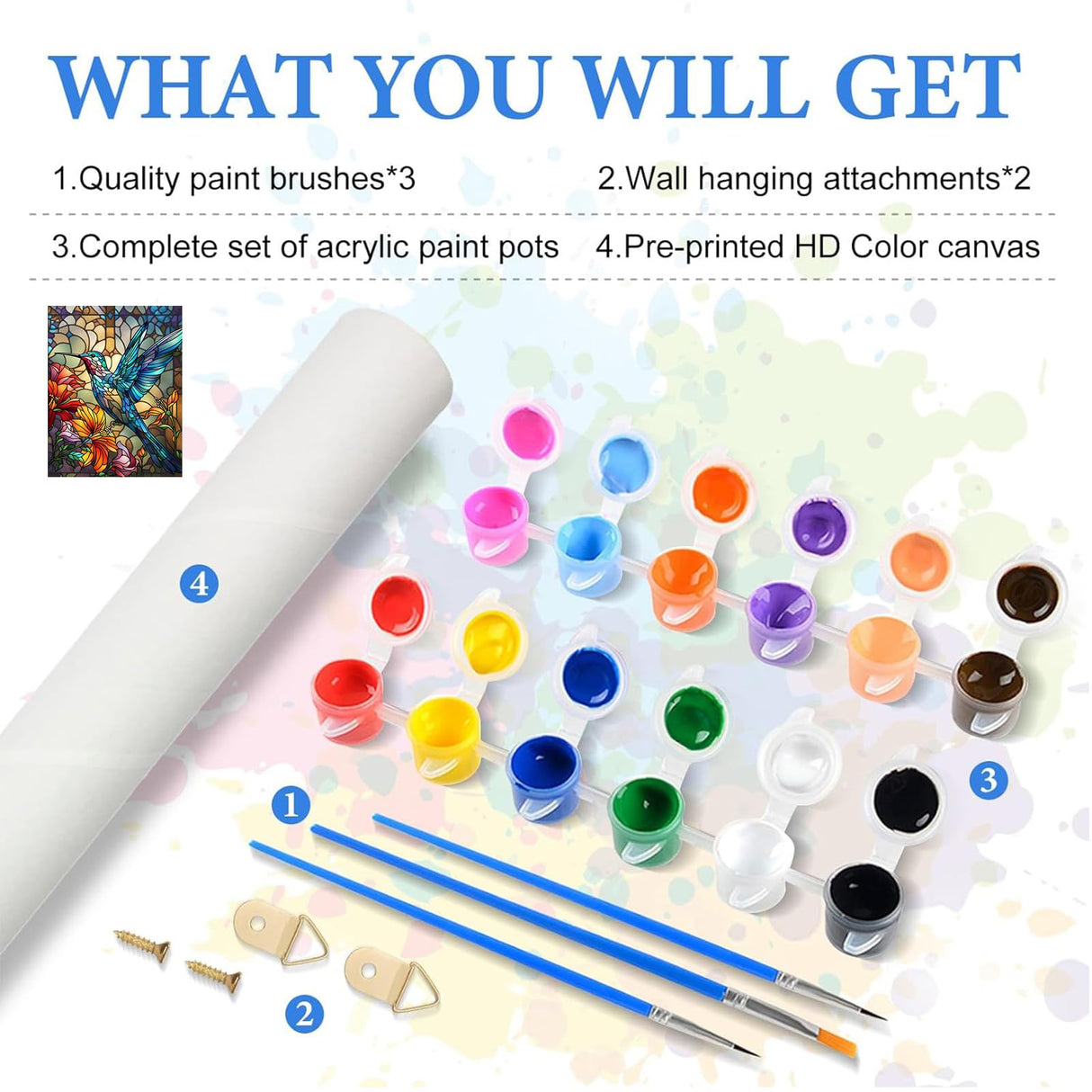 HITIRECOVI Paint by Numbers Kits for Adults,Hummingbird Paint by Numbers for Adults,Paint by Number Kits on Canvas,Home Wall Decor(16x20in) HITIRECOVI